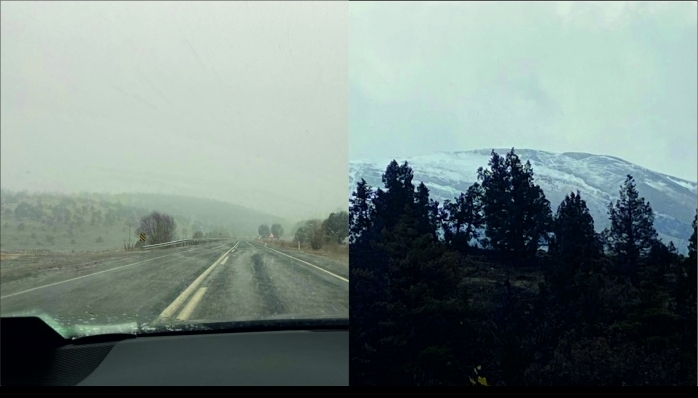 ÇAYIRALAN–GEMEREK YOLUNDA KARLA KARIŞIK YAĞMUR ETKİLİ OLDU