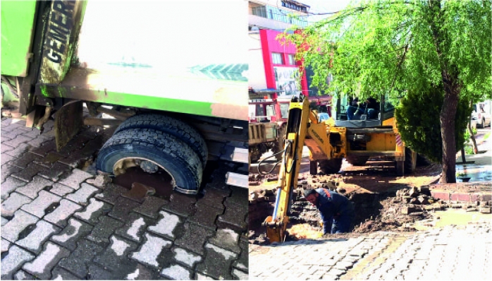 Yolu Çökerten Kanalizasyon Arızası Ekipler Tarafından Yapıldı